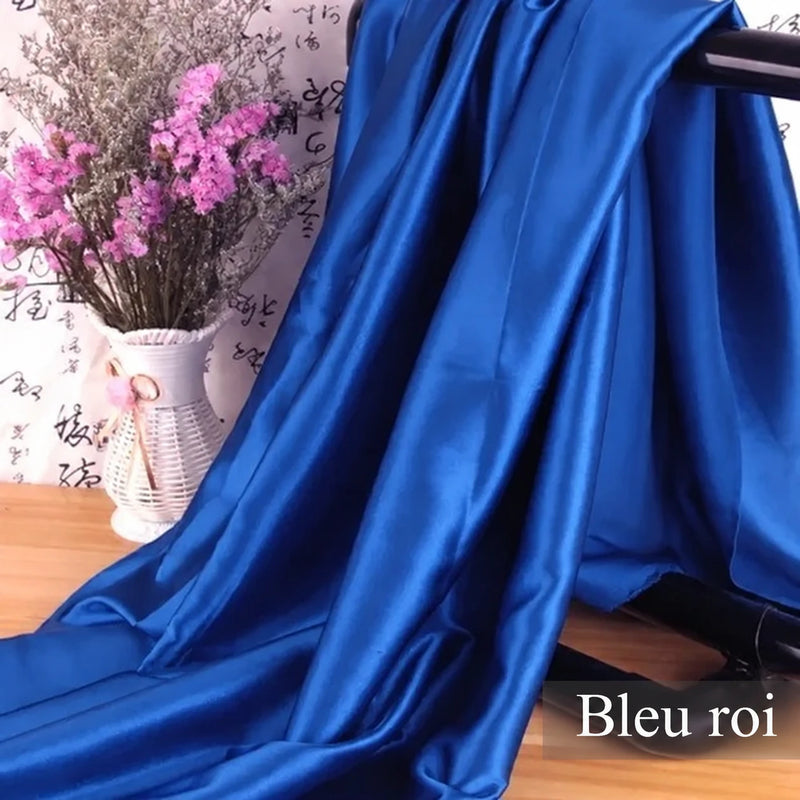 Tissu satin duchesse au mètre — bleu brillant