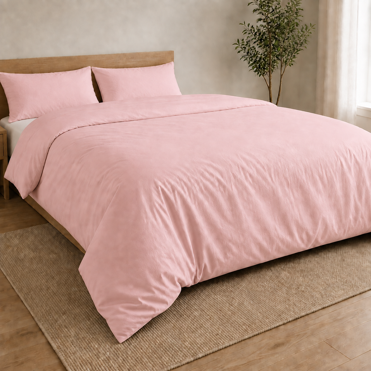 Housse de couette 100 % coton — Noir, Blanc et Rose