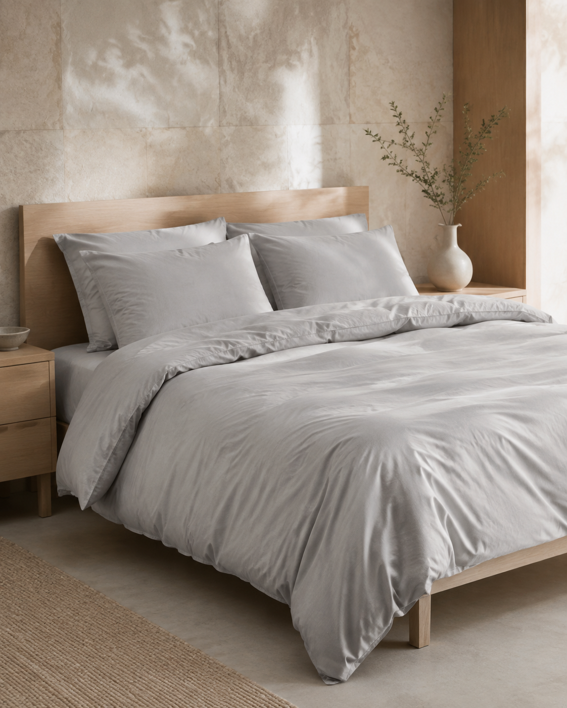 Housse de couette ZAKIRO 100 % coton — coloris Gris perle