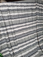 Photo originale du tissu coton à rayures blanches grises et noires
