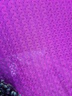 Photo réelle de la dentelle fleurie violette en polyester