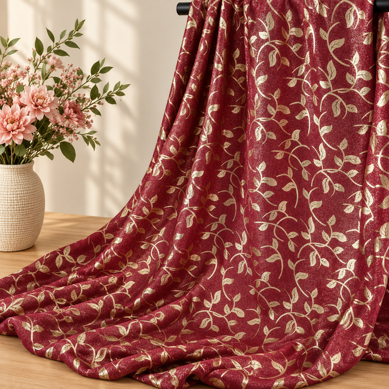 Tissu polyester avec broderies au mètre — 3 motifs